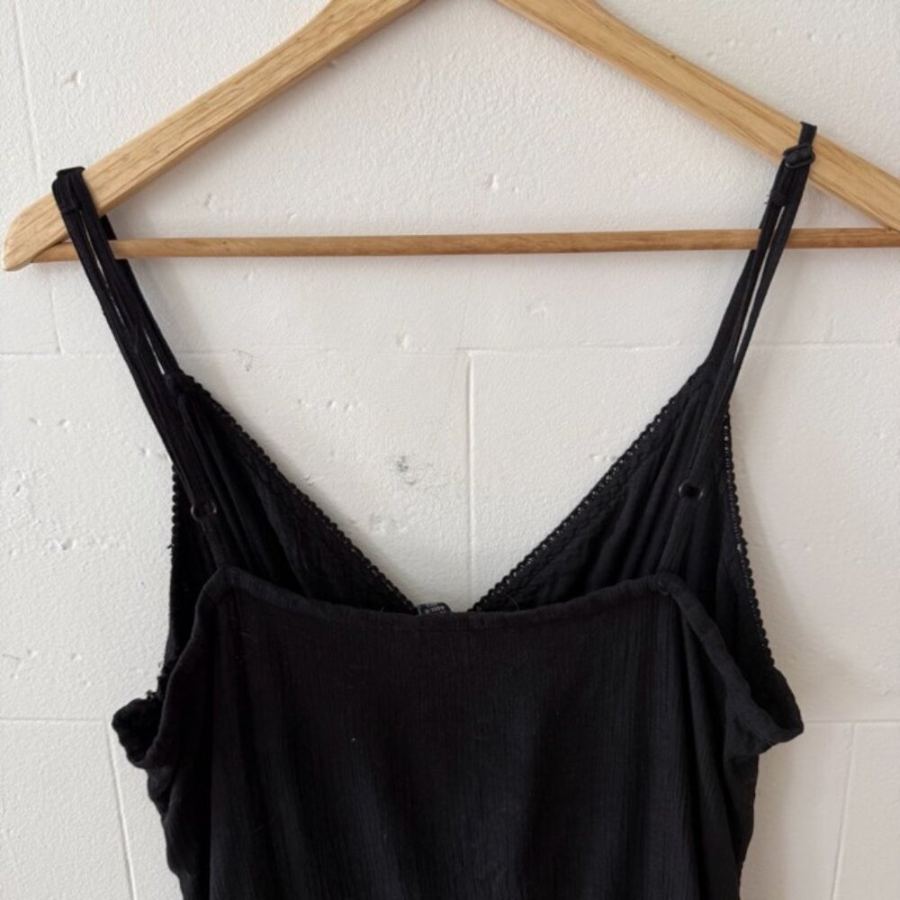 Le Chateau | Cotton & Crochet Black Boho Strappy Maxi Dress | Size Medium - Picture 8 of 9